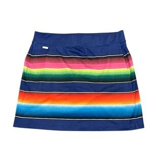 Ralph Lauren | skirt skort womens rainbow striped walking casual Sz L